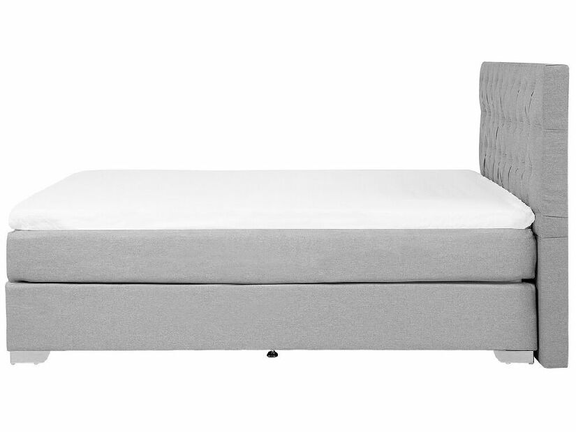 Manželská posteľ Boxspring 180 cm DUKE (s roštom a matracom) (sivá)