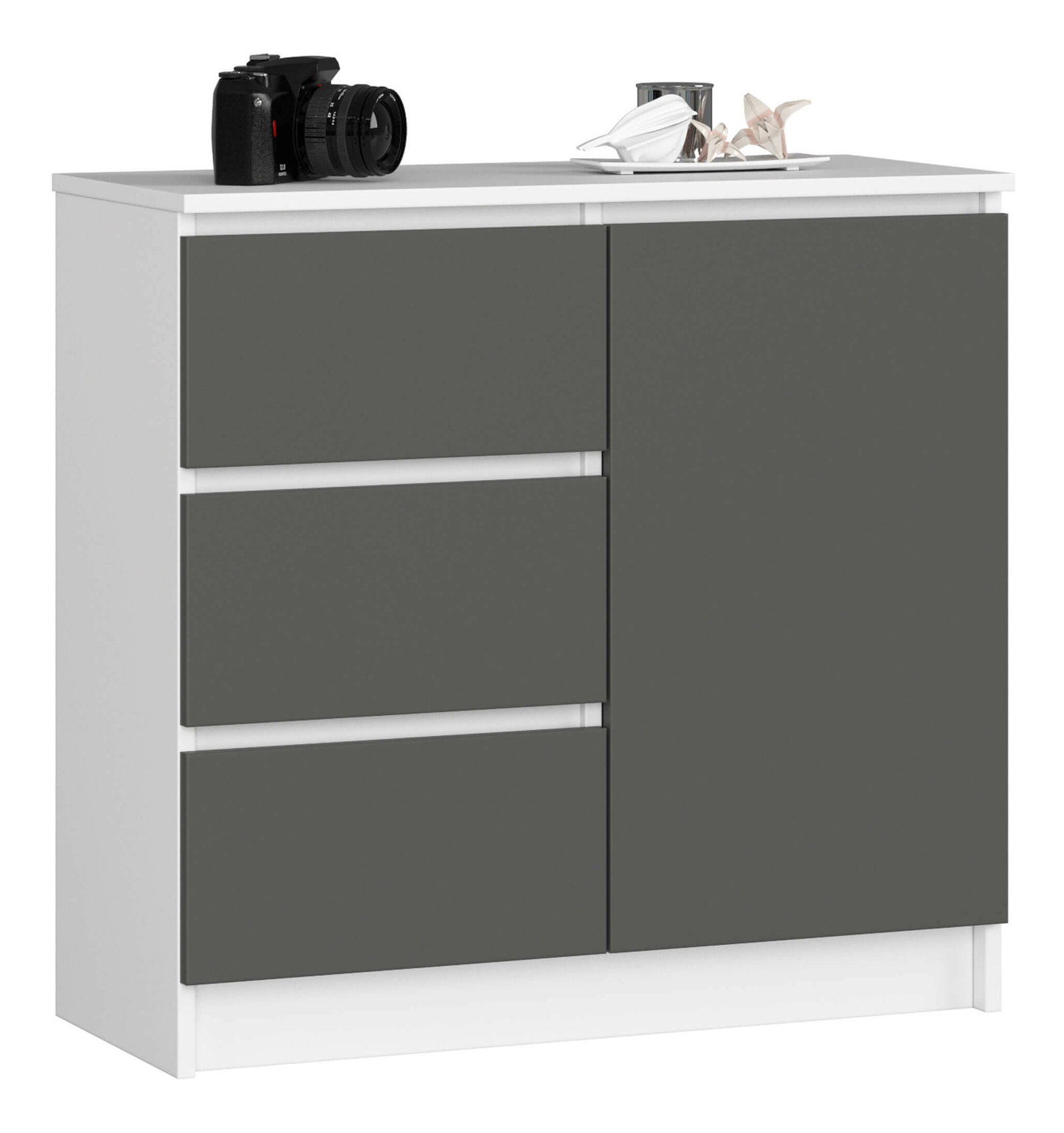 Komód Komeito (fehér + grafit)