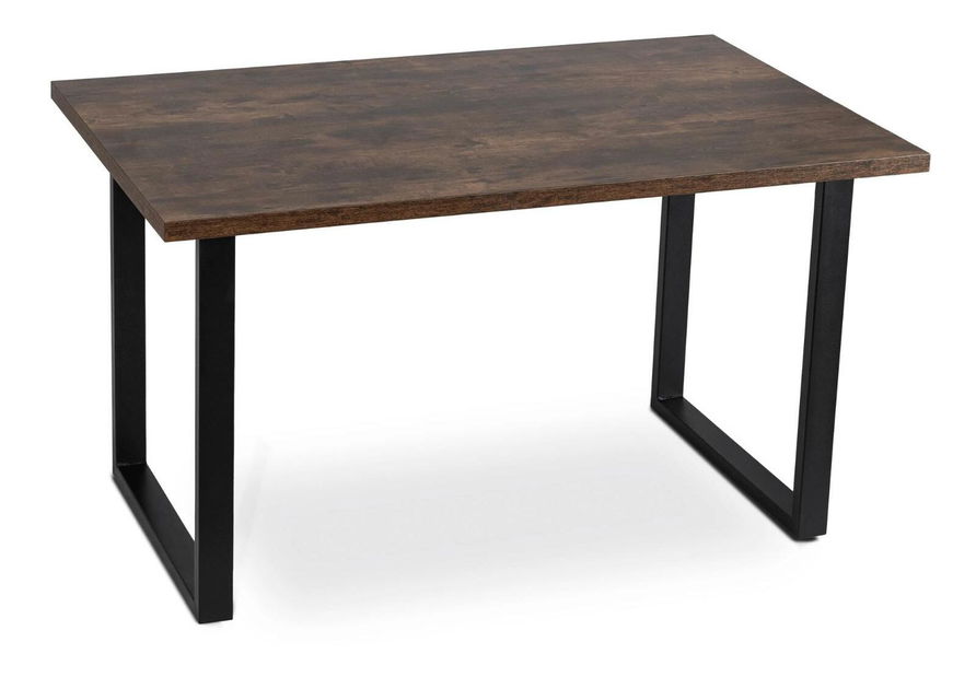 Masă sufragerie Varon (stejar rustic + negru) (pentru 6 persoane)