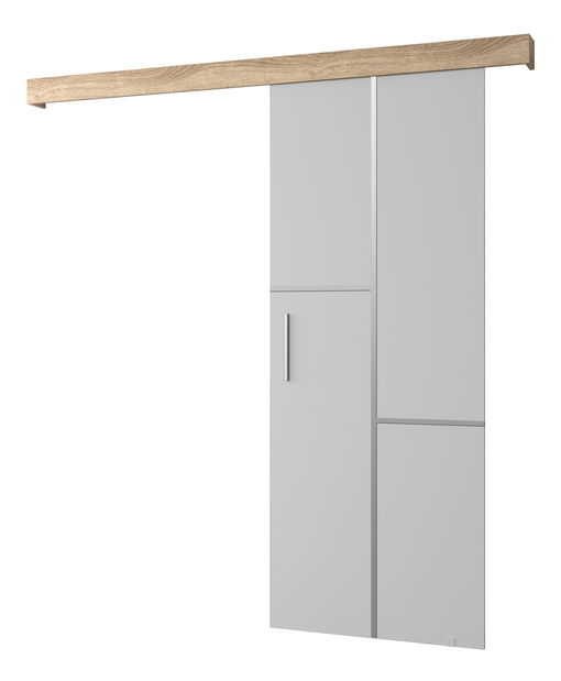 Klizna vrata 90 cm Sharlene VII (bijela mat + hrast sonoma + srebrna)