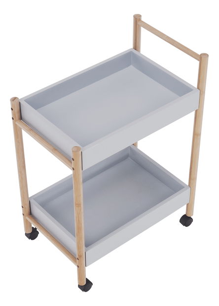 Servírovací vozík Seren (sivá + prírodná)