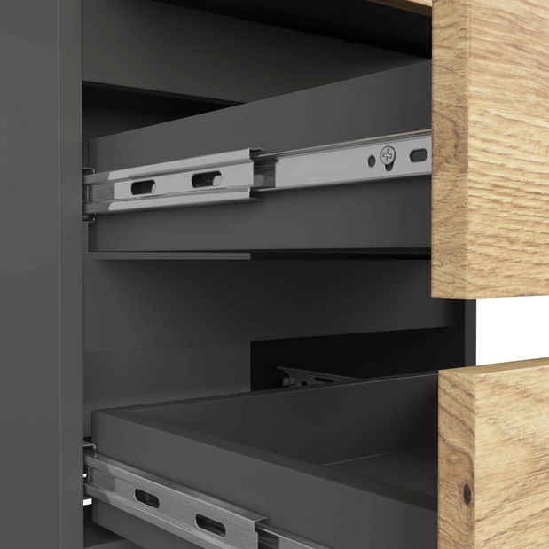 Nočný stolík Contragolpe (grafit + dub artisan)