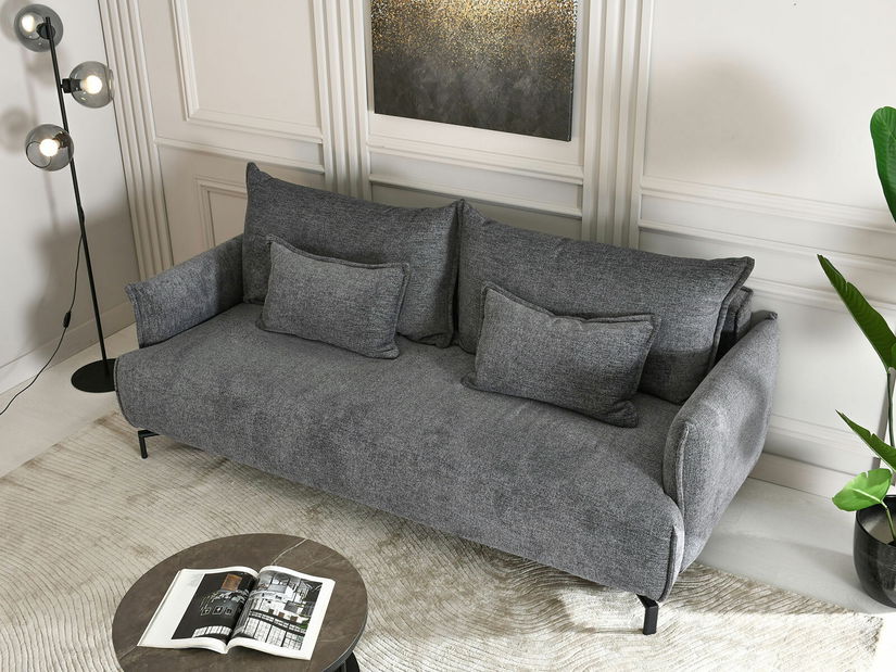 Pohovka dvojsedačka Medio (sivá + čierna)