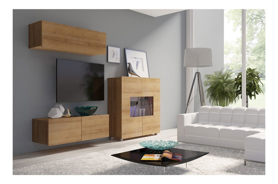 Mobilier living Calabria C9 (Stejar auriu) (fără iluminat)