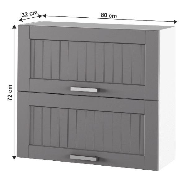 Gornji kuhinjski ormarić Janne Typ 12 (tamnosiva + bijela)