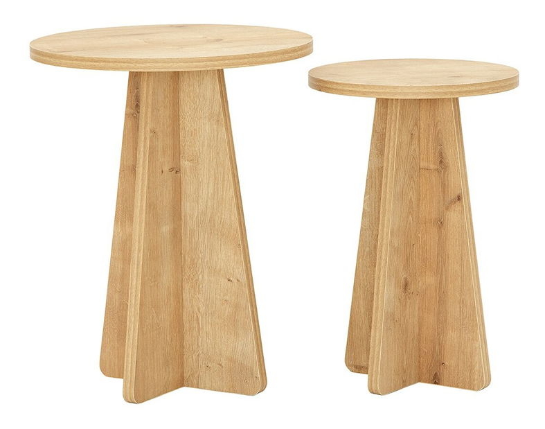 Set stolića za kavu (2 kom.) Kabivo 1 (hrast safirni)