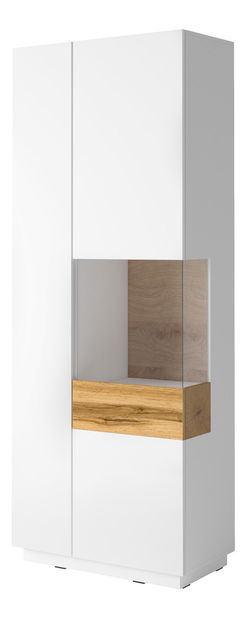 Vitrină Stacey Typ 13 (Stejar + alb ultra lucios) *vânzare stoc 