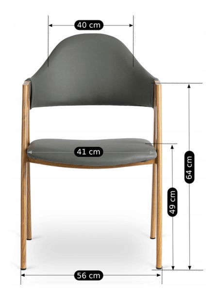 Jedálenská stolička Walsh (sivá) 