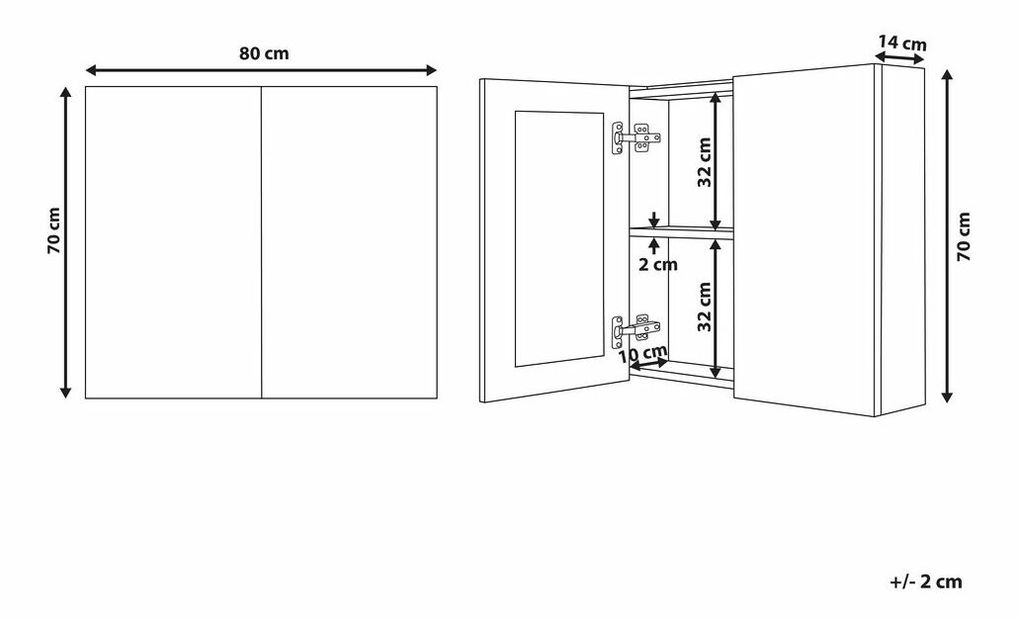 Kúpeľňová skrinka Navza (biela)