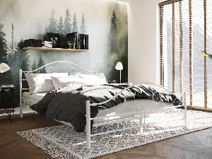 Kovová posteľ Marigold (biela) (160x200)