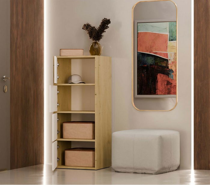 Skrinka Afoctera 1 (dub artisan + biela)