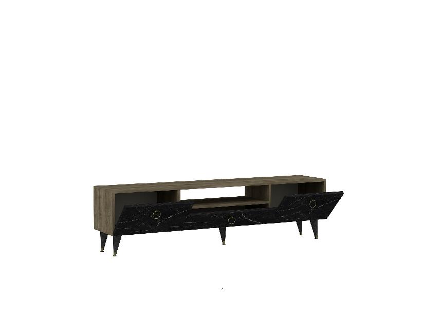 TV asztal/szekrény Bilini (dió + fekete) 