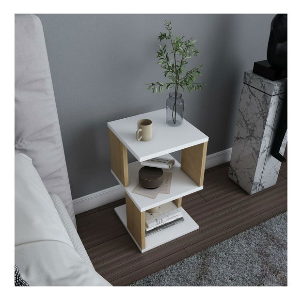 Éjjeliszekrény Caramello (fehér + tölgy) 