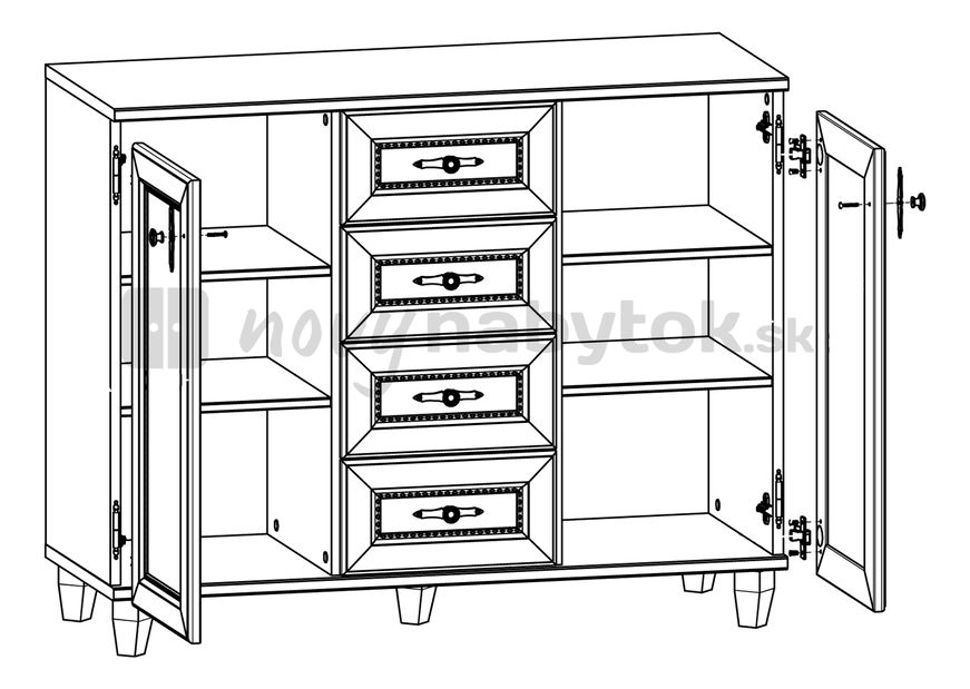 Komoda BRW N. YORK GKOM 2D4S
