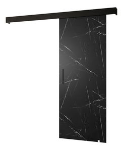 Posuvné dvere 90 cm Sharlene I (mramor čierny + čierna matná + čierna)