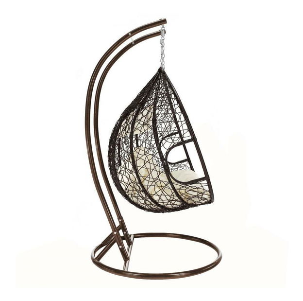 Fotoliu suspendat Dalvoa 2 (cupru + maro + crem) 