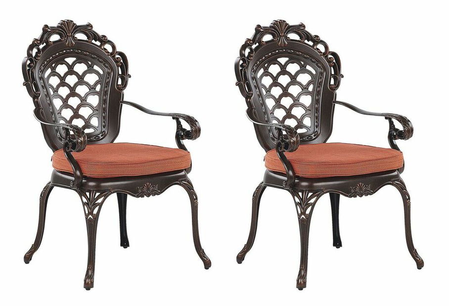 Set 2 ks. záhradných stoličiek LIZZI (hliník) (hnedá)