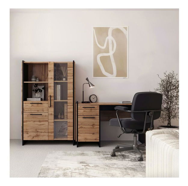 PC asztal Adivinaba (wotan tölgy + fekete)