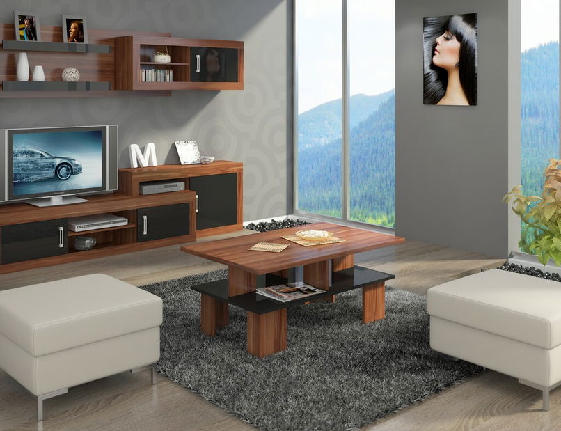 Stolić za kavu Sudbury 2 (šljiva + sjaj crni) 