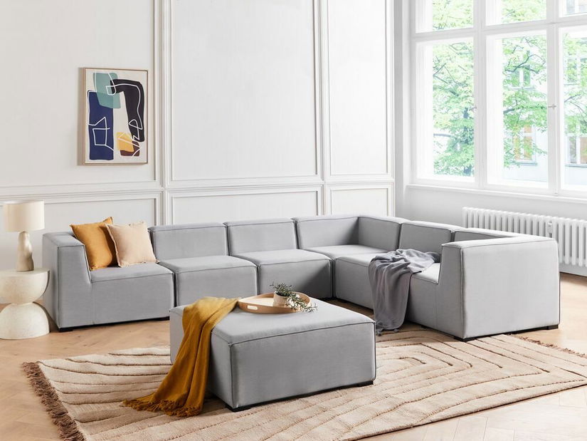 Rohová záhradná pohovka Ailin (sivá) (L)