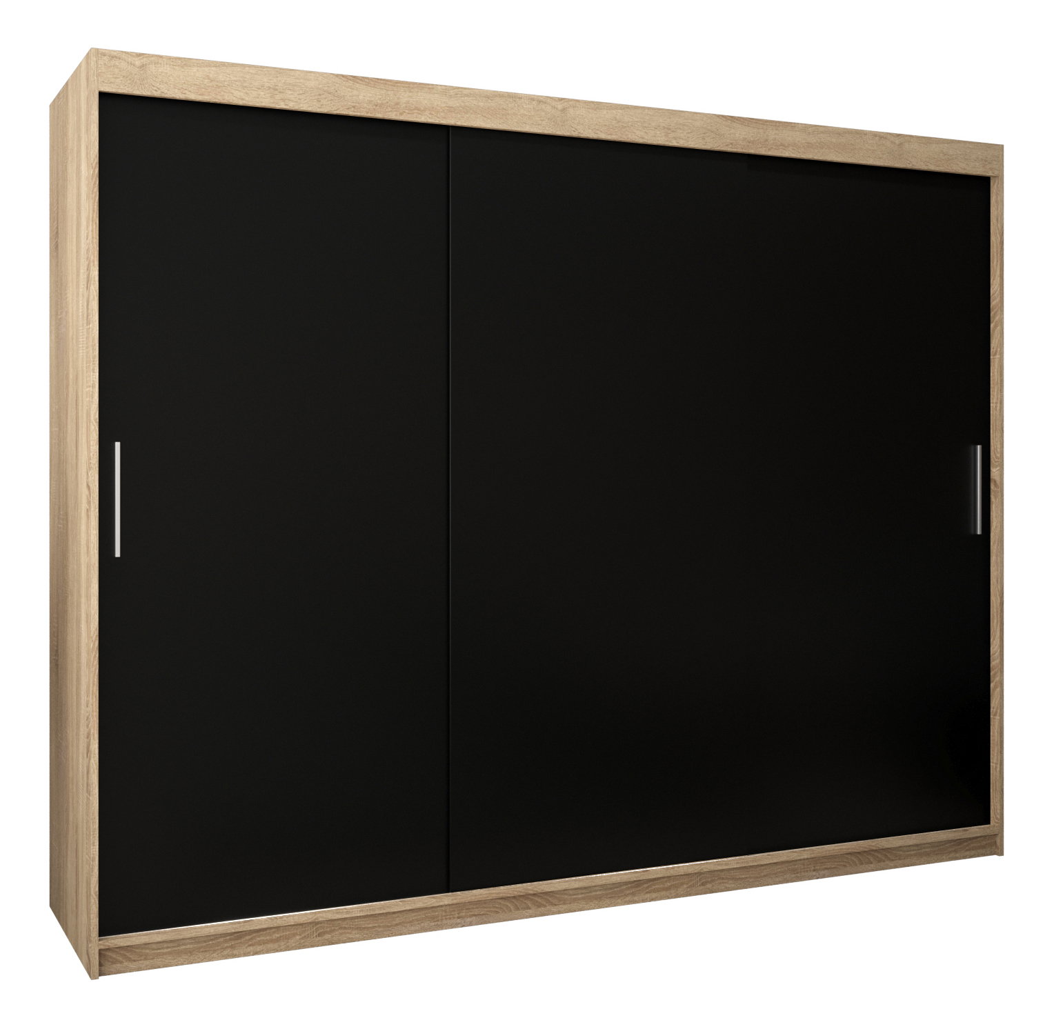 Ruhásszekrény 250 cm Toki (sonoma tölgy + matt fekete)