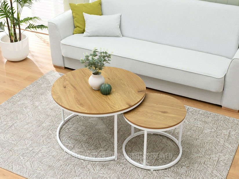 Stolić za kavu Klara (hrast + bijela)