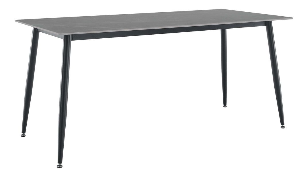 Masă sufragerie Fresia 2 (gri marmură + negru) (pentru 6 persoane)