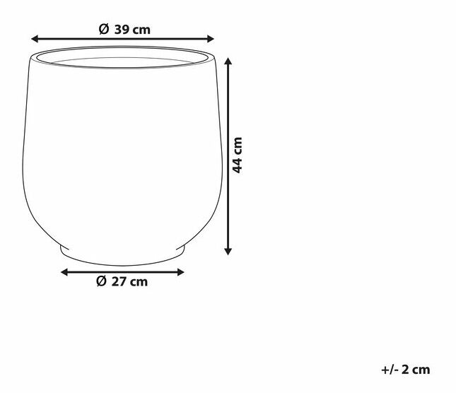 Kvetináč DIONES 44x39x39 cm (kameň) (sivá)