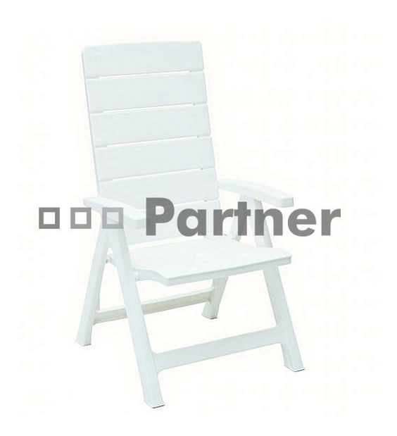 Záhradné polohovacie kreslo King (biela) (Plast)