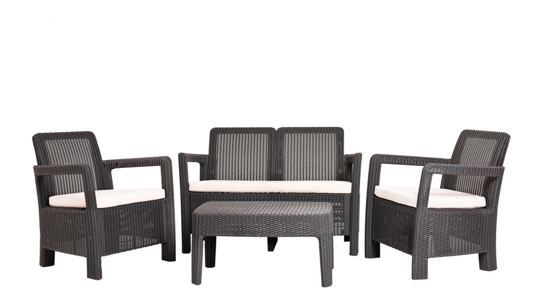 Záhradný nábytok Allibert- Tarifa brown + beige 1+2+1 (um. rattan)