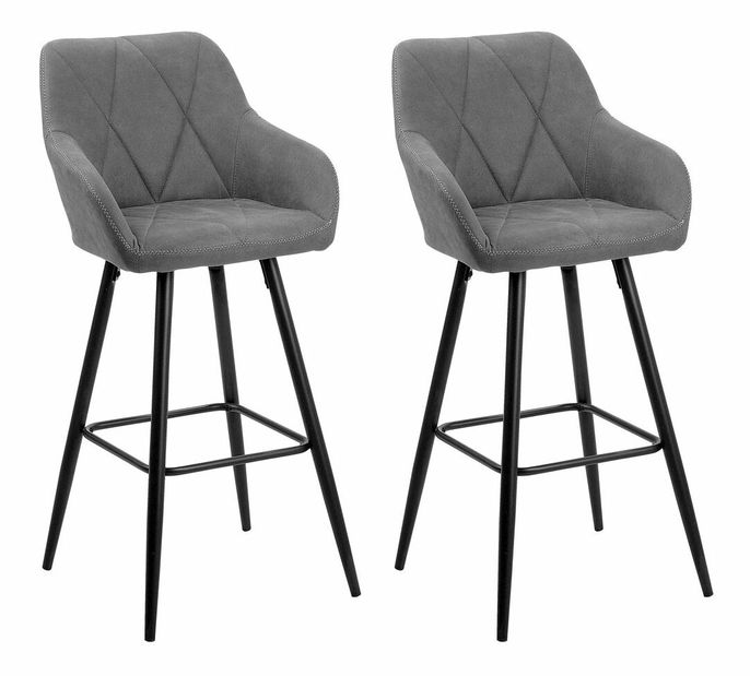 Set 2ks. barových stoličiek Dakien (sivá)
