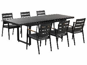 Set mobilier de grădină Valerian/Tavia (Negru + gri) 