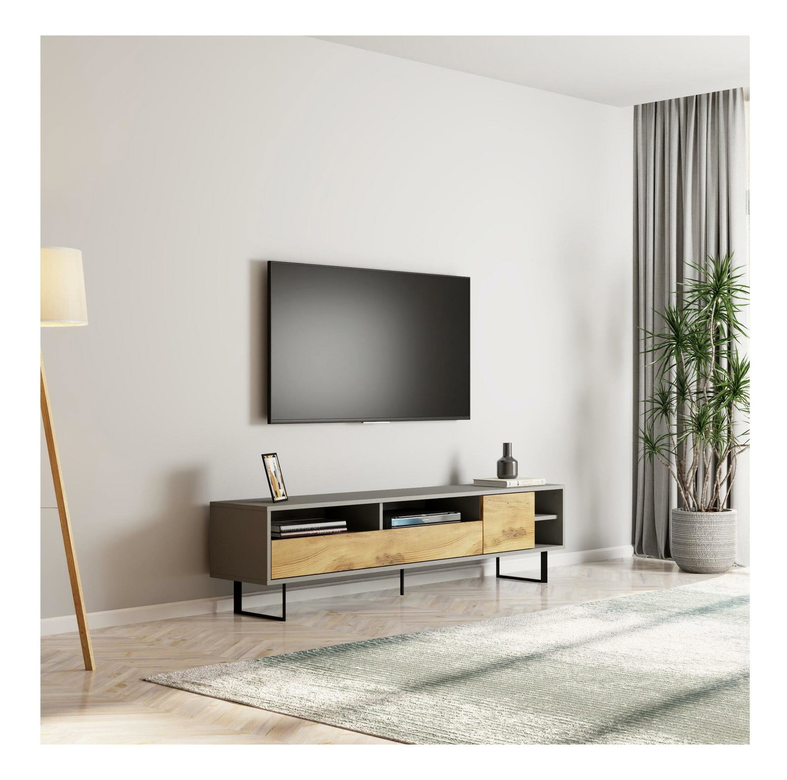 TV stolić/ormarić Lugar (sivi hrast)