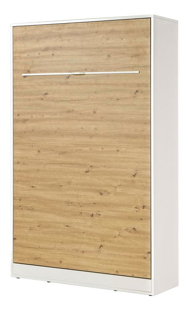 Sklápacia posteľ 120 Perfecto I (biela + dub + biela) (vertikálna) (bez osvetlenia)