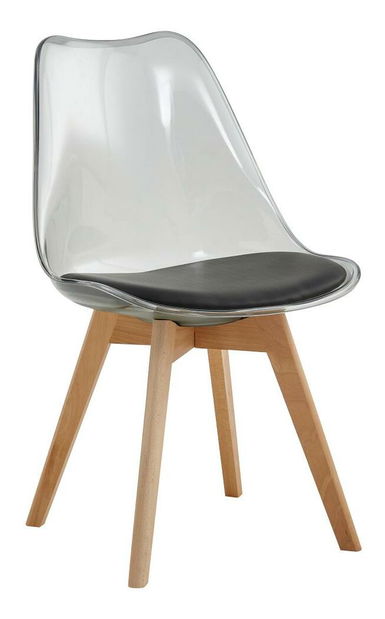 Scaun sufragerie Bralla 2 (transparent + fag + negru) 