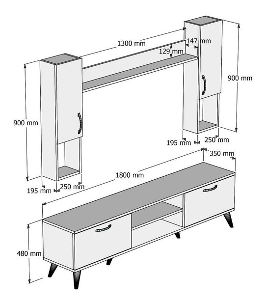 Mobilier living Lavune 3 (pin atlantic) 