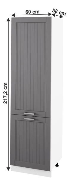 Élelmiszer konyhaszekrény Janne Typ 80 (sötétszürke + fehér)