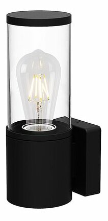 Vanjska zidna svjetiljka Wellington (prozirna + crna mat)