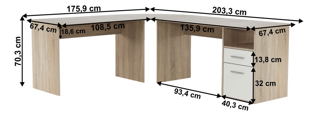 Kutni PC stolić- Tempo Kondela MA11