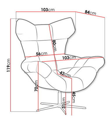 Kreslo Hellen (krémová)