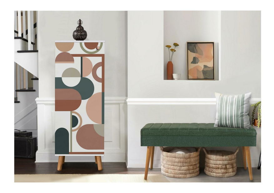 Set za predsoblje Beside 41 (bijela + zelena)