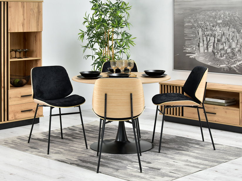 Scaun Jordan (stejar negru + negru)