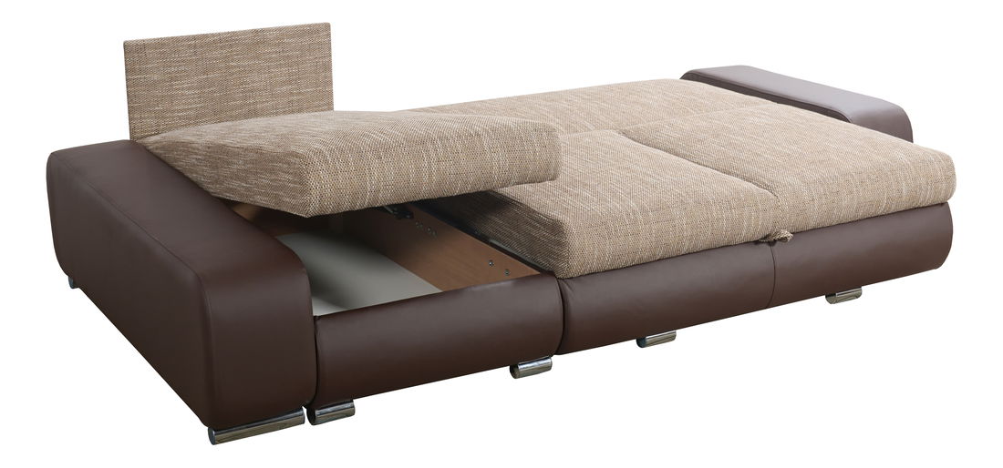 Rohová sedačka Late (čierna + biela) (L)