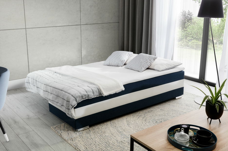 Canapea trei locuri Callera (albastru + alb)