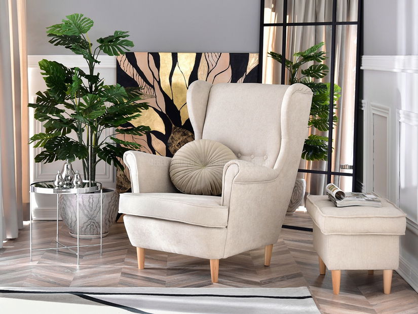 Fotoliu cu urechi Margis (nisipiu + nuc)