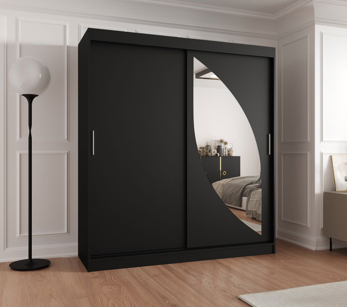 Dulap de haine 180 cm Milain (Negru)