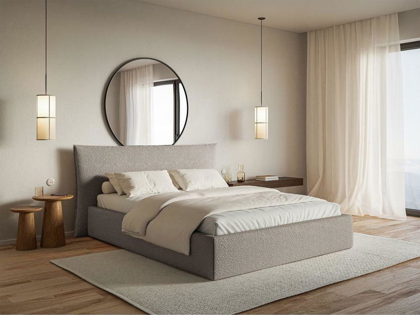 Bračni krevet 160 cm Swiftie 160 (svijetlosiva + crna)