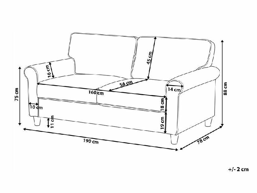 Sofa trosjed RONY (svijetlo bež)