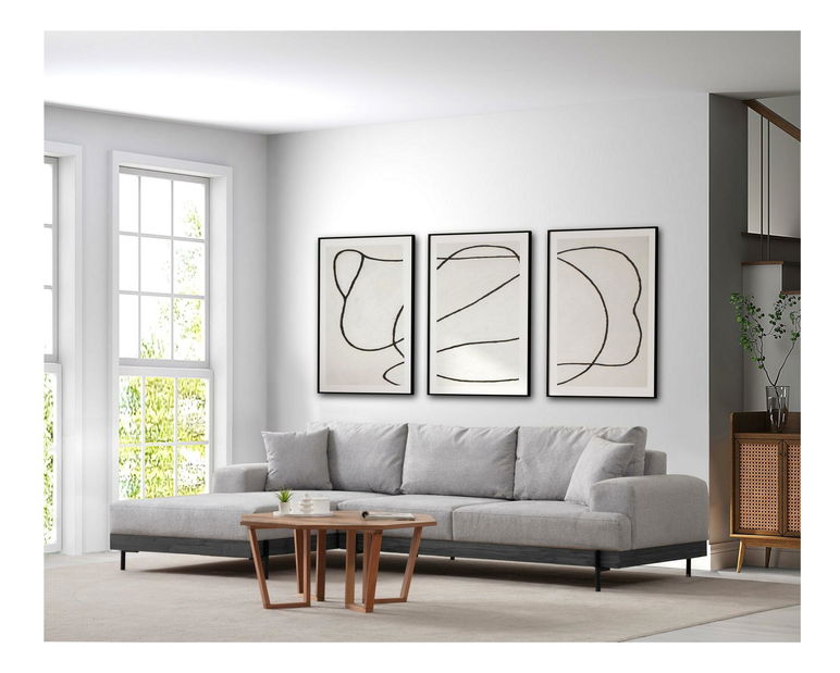 Colțar Etorella (S) (gri + negru)