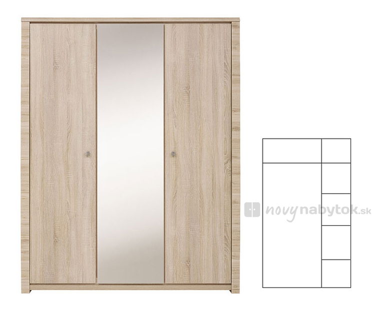 Šatníková skriňa BRW Senegal C SZF3D